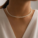 New Fashion Pearl Necklace Clavicle Chain For Elegant Women Gift Anniversary Wedding Neck Jewelry Love Pendant Gift