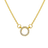 Trend Elegant Jewelry Crystal Circle Pendant Necklace Golden Color Unquie Women Fashion Necklace