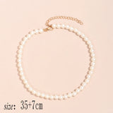 Trend Elegant Jewelry Wedding Big Pearl Necklace For Women Fashion White Imitation Pearl Choker Necklace