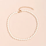 Trend Elegant Jewelry Wedding Big Pearl Necklace For Women Fashion White Imitation Pearl Choker Necklace