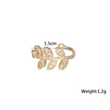 New Crystal Leaf Women's Ear Cuff without Piercing Gold Color Metal Small Earrings for Girls Boho Earrings boucle oreille femme