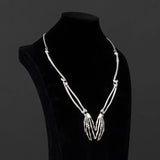 Halloween Alloy Skull Ghost Festival Claw Necklace Accessories Holiday Party Dress Up Props Unisex Skeleton Hand Bone Necklace