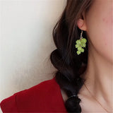 Korea Fashion new green grapes Eardrop Tassel Earrings cute girl fruit summer flowers Eardrop Earrings For Women Accessories