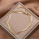 Fashion Jewelry Stainless Steel Women's Anklet Women's Jewelry Multilayer Gold colour Anklet