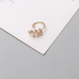 New Crystal Leaf Women's Ear Cuff without Piercing Gold Color Metal Small Earrings for Girls Boho Earrings boucle oreille femme