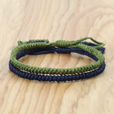 Braided Bracelets Men Women Handmade Woven Dark Blue Green Rope Bracelet Yoga Bangles Best Friend Jewelry Couple Gifts Unisex