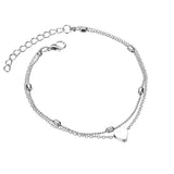 2pcs Anklets Women Heart Ankle Bracelet Charm Beaded Dainty Foot Jewelry for Women and Teen Girls Summer Barefoot Beach