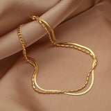 Fashion Jewelry Stainless Steel Women's Anklet Women's Jewelry Multilayer Gold colour Anklet