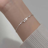 Luxury Cubic Zirconia Butterfly Bracelets Chain Wedding Bracelet For Women Silver Color Fashion Jewelry Pulseira Feminina