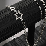 Y2K Star Zircon Pendant Necklace for Women Luxury Sweet Cool Girl Punk Heart Clavicle Chain  New Fashion Jewelry Party Gift