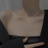 New Fashion Trend Unique Design Exquisite Light Luxury Zircon Double Layer Black Love Heart Necklace Women Jewelry Party Gift