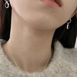 925 Sterling Silver Black Agate Rotund Earrings For Women Girl Originality Design Korean Jewelry Party Gifts Dropship