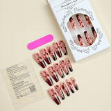 24pcs Halloween Blood Drops Gradient False Nails Press On Super Long Ballerina Nails Finished Fingernail Manicure Art Decoration