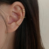 3Pcs/Set Clips Earring for Women Minimalist Fashion Cartilage Hoop Earrings Sets Ear Cuff Fake Piercing Clip on Earring