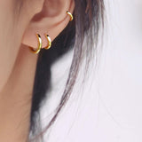 New Simple Stainless Steel Small Hoop Earrings for Women Men 8mm To 20mm Round Cartilage Ear Piercing Fashion Jewelry