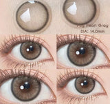 Colorcon 1 Pair Korean Lenses Colored Contact Lenses with Degree Myopia Lenses Natural Eye Lenses Gray Lenses