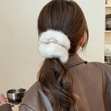 Fashion New Fluffy Warm Autumn Winter Fur Elastic Hair Bands Scrunchies Large Intestine Hair Rings Women Girls Plush Hair Ropes