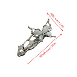 Y2K Irregular Liquid Metal Hairpin Butterfly Zircon Hair Clips Girl Fashion Silver Bang Clip For Women Hair Accessories