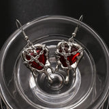 Gothic Punk Rock Liquid Red Black Heart Pendant Earrings For Women Fashion Creative Aesthetic Grunge Y2K Jewelry EMO Accessories