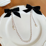 1PC Tassel Elegant Vintage Bow Pearl Chain Hairpins Sweet Hair Decorate Headband Hair Clips For Fashion Hair Accessories