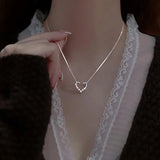 New Fashion Trend Light Luxury Elegant Delicate Pearl Double Layer Heart Necklace Ladies High Jewelry Party Gifts Wholesale