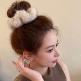 Fashion New Fluffy Warm Autumn Winter Fur Elastic Hair Bands Scrunchies Large Intestine Hair Rings Women Girls Plush Hair Ropes