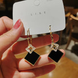 New Fashion Trend Unique Design Elegant Delicate Love Rhombus Stud Earrings Women Jewelry Wedding Party Premium Gifts