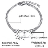 Sexy Women Summer Handcuffs Anklet Trendy Double Layer Printing Freedom Ankle Chain