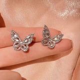 New Sparkling Zircon Bow Earrings Long Fringe Jewelry Women Fashion Wedding High Jewelry Party Gifts