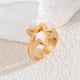 Vintage Punk Irregular Hollow Star Metal Open Rings for Women Fashion Statement Gothic Adjustable Couple Rings Y2K Wed Jewelry