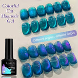 7ML Ocean Blue Cat Magnetic Gel Nail Polish Sparkling Glimmer Gel Polish Semi Permanent UV Magnet Gel Varnish Nail Art