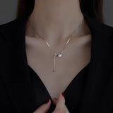 New Fashion Trend Unique Design Exquisite Light Luxury Zircon Double Layer Black Love Heart Necklace Women Jewelry Party Gift