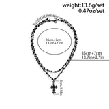 Gothic Black Cross Jesus Star Pendant Choker Necklace for Women Punk Vintage Metal Chain Neck Jewelry Accessories New