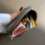 Women Clutch Coin Purse Fashion Simple Genuine Leather Short Wallet Card Holder Organizer Bags Mini Zipper Cute Money Bags