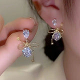 New Fashion Trend Unique Design Elegant Delicate Asymmetrical Flower Earrings For Women Jewelry Wedding Party Premium Gifts