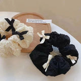 Simplicity Trend Solid Color Fabric Bowknot Large Intestine Hair Rope Girls Lovely Fashionable Versatile Hair Accessories