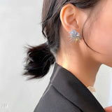 New Trend Contracted Shiny Stars Drop Earrings Fine Versatile Crystal Temperament Women Jewelry Girl's Earrings