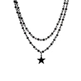Gothic Black Cross Jesus Star Pendant Choker Necklace for Women Punk Vintage Metal Chain Neck Jewelry Accessories New