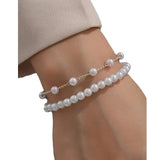 Kpop Style Sweet Beaded Bracelet For Women Elegant Simple Imitation-pearl Chain Wristband Accessories Party Wedding Gift Jewelry