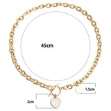 Boho Heart Sheet Pendant Necklaces For Women Geometry Chain Choker Necklace Fashion Jewelry For Women Valentine's Gift N0348