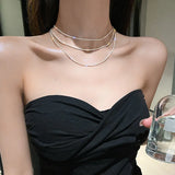 Popular Sparkling Necklace For Women Clavicle Chain Choker Silver Color Fashion Jewelry Wedding Party Birthday Gift