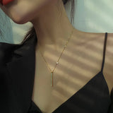 Ramos new titanium steel fast chain shell long pendant necklace female fashion luxury girl collarbone chain jewelry