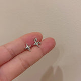 Y2k Cute Star Pentagram Stud Earrings Sweet Cool Shiny Rhinestone Lucky Star Earrings for Women Korean Jewelry Accessories