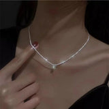 New Fashion Trend Unique Design Exquisite Light Luxury Zircon Double Layer Black Love Heart Necklace Women Jewelry Party Gift