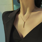 Ramos new titanium steel fast chain shell long pendant necklace female fashion luxury girl collarbone chain jewelry