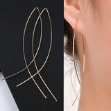 New Simple Metal Ball Double Hoop Earrings for Women Fashionable Individuality Daily Accessory Party Jewelry Birthday Gifts