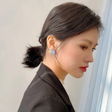 New Trend Contracted Shiny Stars Drop Earrings Fine Versatile Crystal Temperament Women Jewelry Girl's Earrings