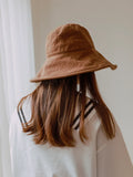 12cm Wide Brim Bucket Hat Women  Outdoor Summer Foldable Big Brim Sun Hats Large 100% Cotton Panama Bob