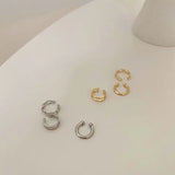 3Pcs/Set Clips Earring for Women Minimalist Fashion Cartilage Hoop Earrings Sets Ear Cuff Fake Piercing Clip on Earring