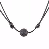 Charm New Black Lava Stone Necklaces Essential Oil Diffuser Rock Beads Pendant  For Men Women Chokers Jewelry Gift